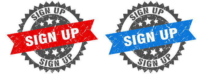 sign up band sign. sign up grunge stamp set