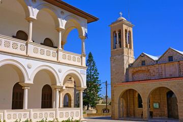 Fototapeta na wymiar ancient Greek architecture in Cyprus church and hotel