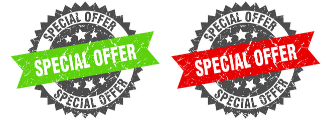 special offer band sign. special offer grunge stamp set