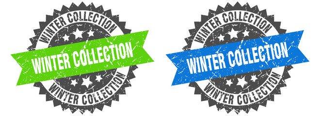 winter collection band sign. winter collection grunge stamp set