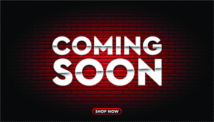Coming soon brick wall background wall template.