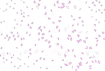 Light Pink vector backdrop with music notes.