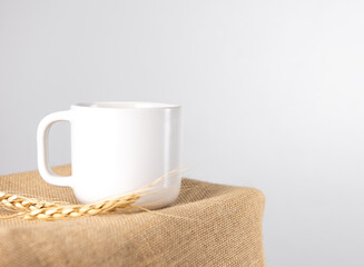 Bottles with fresh milk on Wooden basket..A glass of milk on a  gray background..Milk consumption nutritious and healthy dairy products concept..