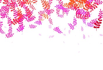 Light Pink, Red vector elegant pattern with leaves.