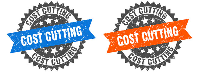 Obraz premium cost cutting band sign. cost cutting grunge stamp set
