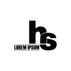 Letter HS simple logo design vector