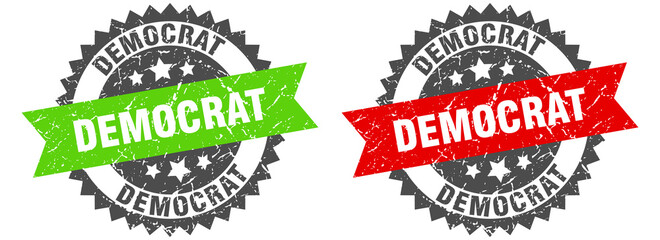 Obraz premium democrat band sign. democrat grunge stamp set