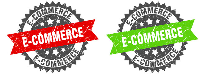 e-commerce band sign. e-commerce grunge stamp set