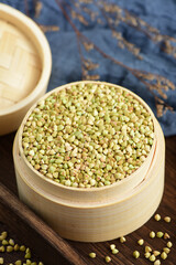 Buckwheat rice on the background of retro Chinese style