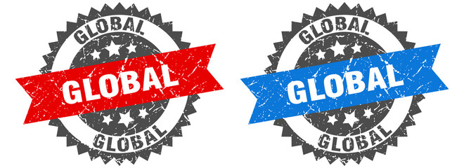 Obraz premium global band sign. global grunge stamp set