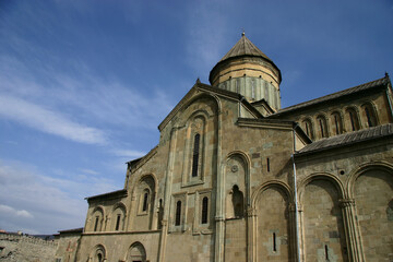 Fototapeta na wymiar Exterior View of Svetitskhoveli Cathedral in Mtskheta, Georgia
