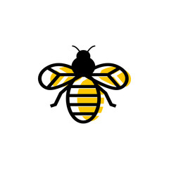 Bee icon design template vector isolated illustration