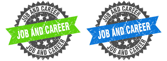 Obraz premium job and career band sign. job and career grunge stamp set