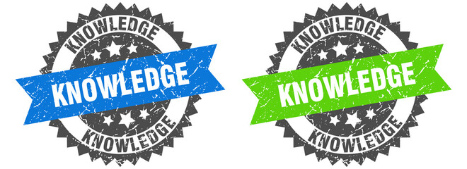 Obraz premium knowledge band sign. knowledge grunge stamp set
