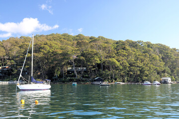 Yachts on the Pittwater, near Scotland Island, Sydney, New South Wales, Australia