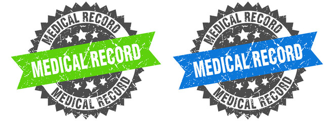 medical record band sign. medical record grunge stamp set
