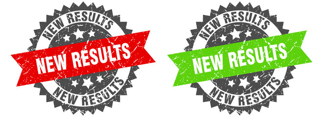 Obraz premium new results band sign. new results grunge stamp set