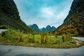 Street view in Ha Giang highland. Ha Giang is a northernmost province in Vietnam