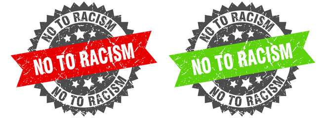 no to racism band sign. no to racism grunge stamp set