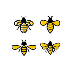 Bee icon design template vector isolated illustration