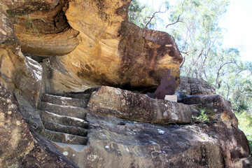 Naklejka premium Hangmans Cave on The Convict Trail Great North Road Historical Site at Wisemans Ferry