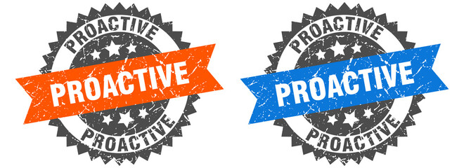 Obraz premium proactive band sign. proactive grunge stamp set