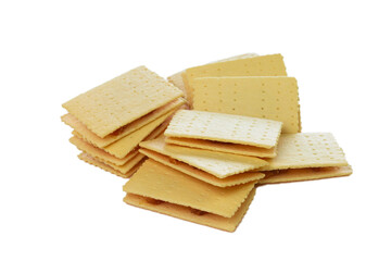 isolated pineapple stuffed crackers on white background