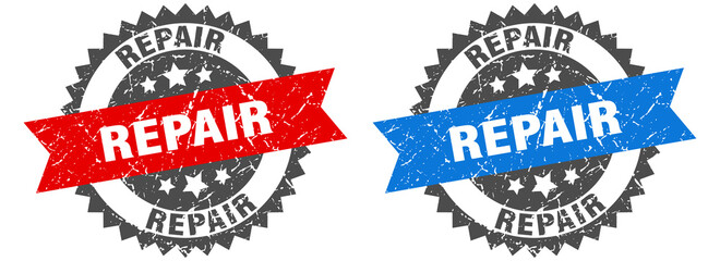 repair band sign. repair grunge stamp set