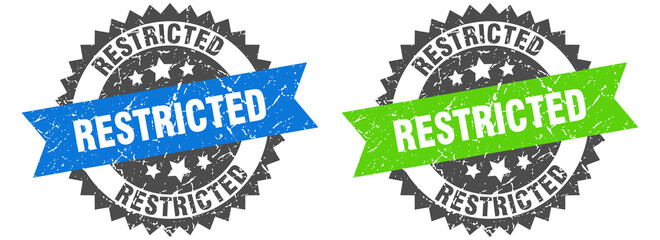 Obraz premium restricted band sign. restricted grunge stamp set