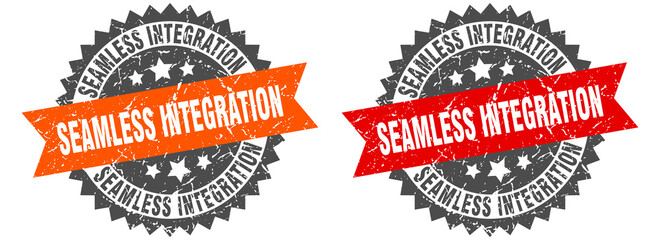 seamless integration band sign. seamless integration grunge stamp set