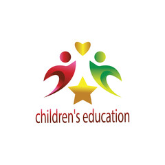 educational logo for kid, colorful illustration, vector design concept
