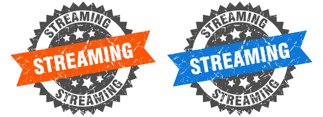 Obraz premium streaming band sign. streaming grunge stamp set