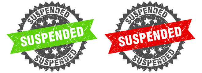Obraz premium suspended band sign. suspended grunge stamp set