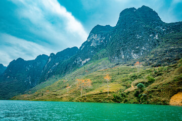 Fototapeta na wymiar Amazing mountain landscape at Ha Giang province. Ha Giang is a northernmost province in Vietnam