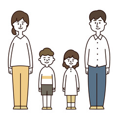 4人家族　集合（カジュアル）