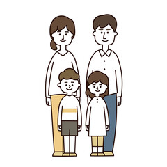 4人家族　蜜　集合（カジュアル）