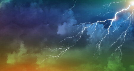 Lightning, thunder cloud dark cloudy sky