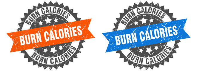 burn calories band sign. burn calories grunge stamp set