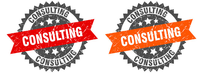 Obraz premium consulting band sign. consulting grunge stamp set