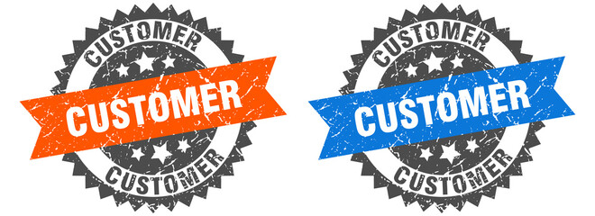 Obraz premium customer band sign. customer grunge stamp set