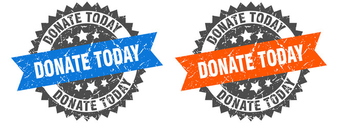 donate today band sign. donate today grunge stamp set