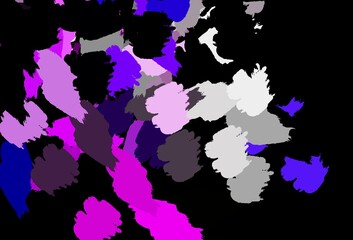 Dark Purple, Pink vector template with chaotic shapes.
