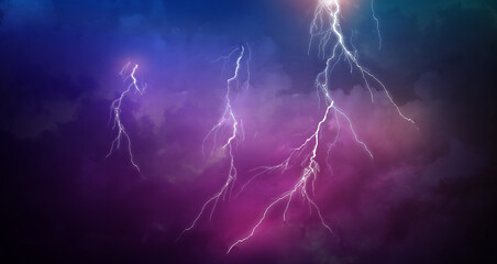 Lightning, thunder cloud dark cloudy sky