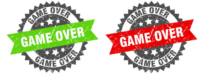 Obraz premium game over band sign. game over grunge stamp set