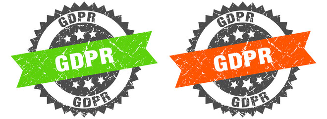 Obraz premium gdpr band sign. gdpr grunge stamp set
