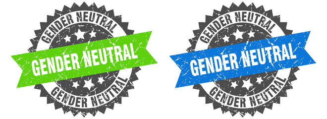 Obraz premium gender neutral band sign. gender neutral grunge stamp set