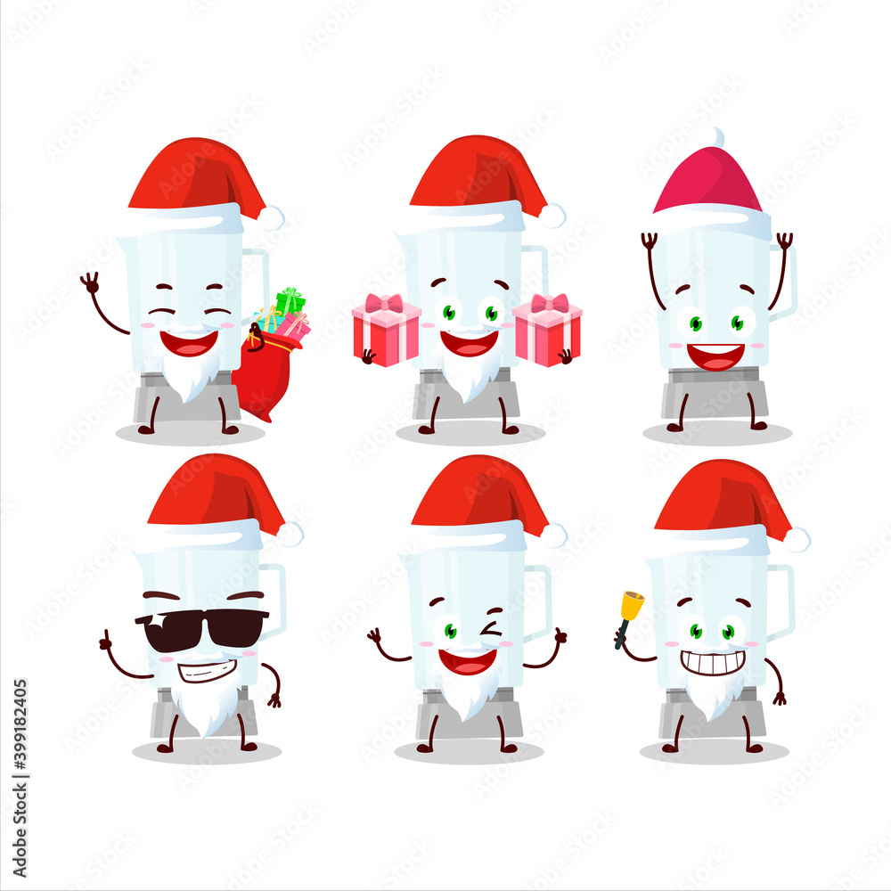 Sticker santa claus emoticons with blender cartoon character