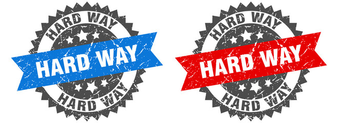 Obraz premium hard way band sign. hard way grunge stamp set