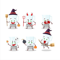 Halloween expression emoticons with cartoon character of blender