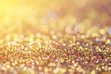 blurred sparkling color glitter light as abstract festive background for website banner and card decoration